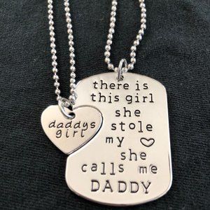 Daughter & Daddy  Necklace Set